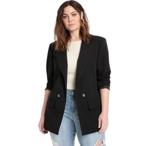 Eloquii Womens Black Long Blazer Size 18 NWT Suit Jacket Separate